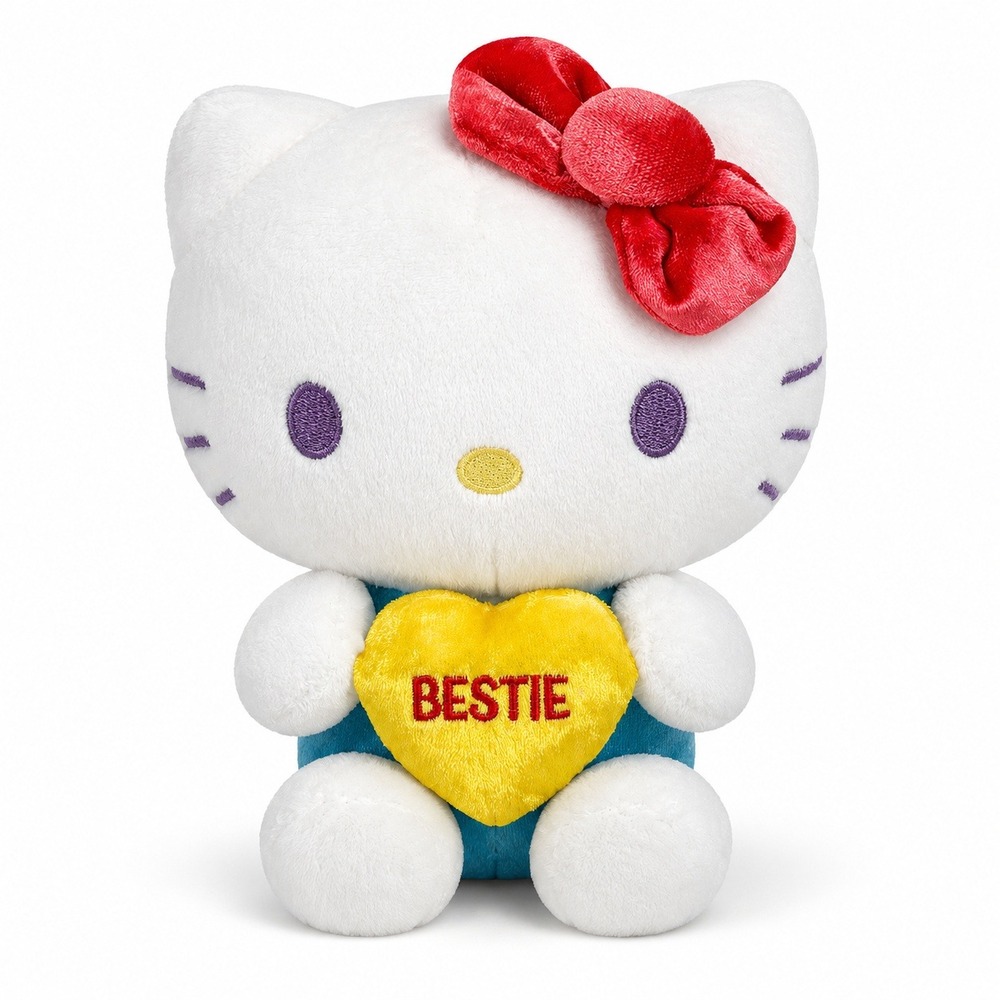 Sanrio 8" Hello Kitty Plush Bestie Heart Sweethearts Teal Satin Doll 2026